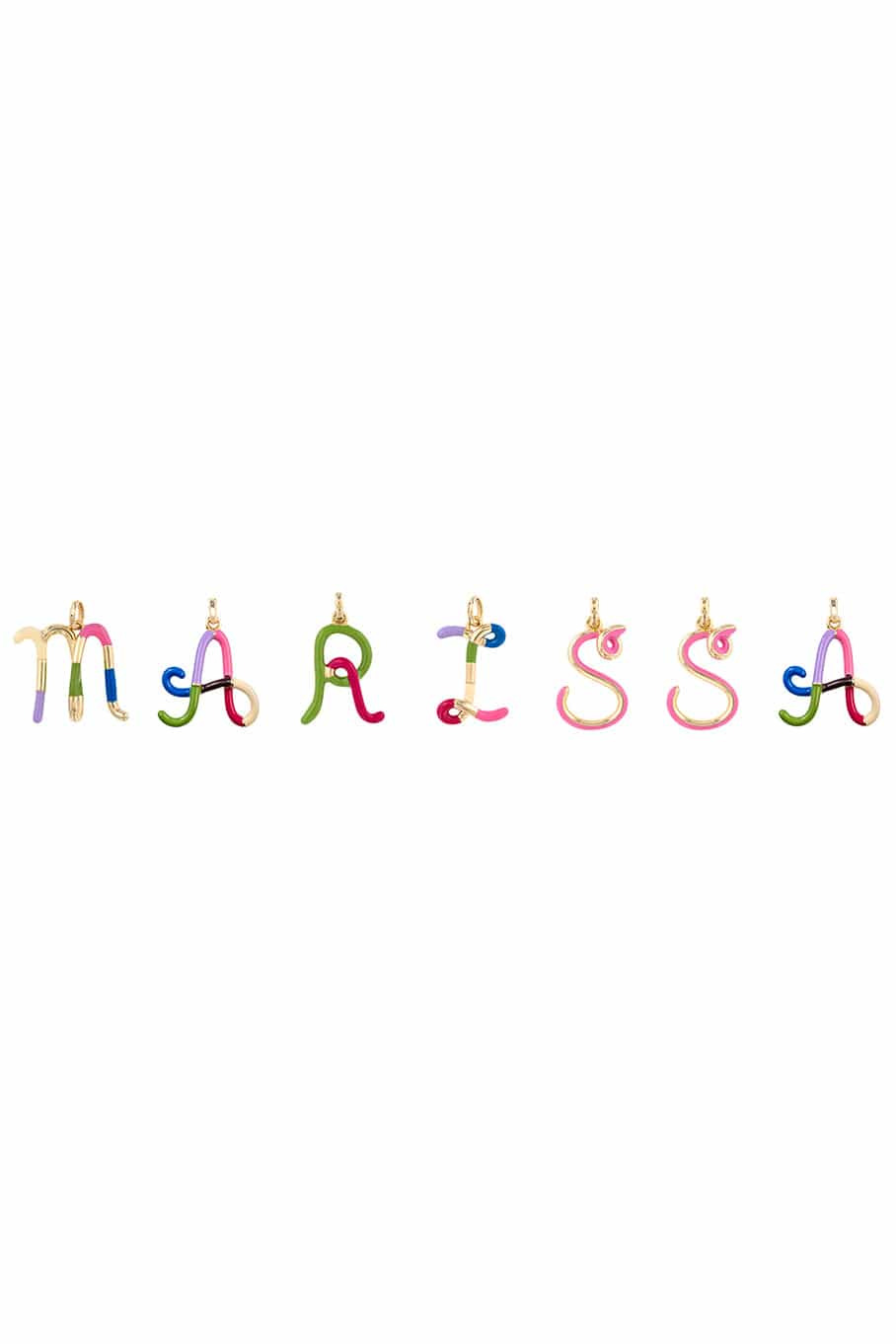 A-Z Multicolor Enamel Necklace - 10