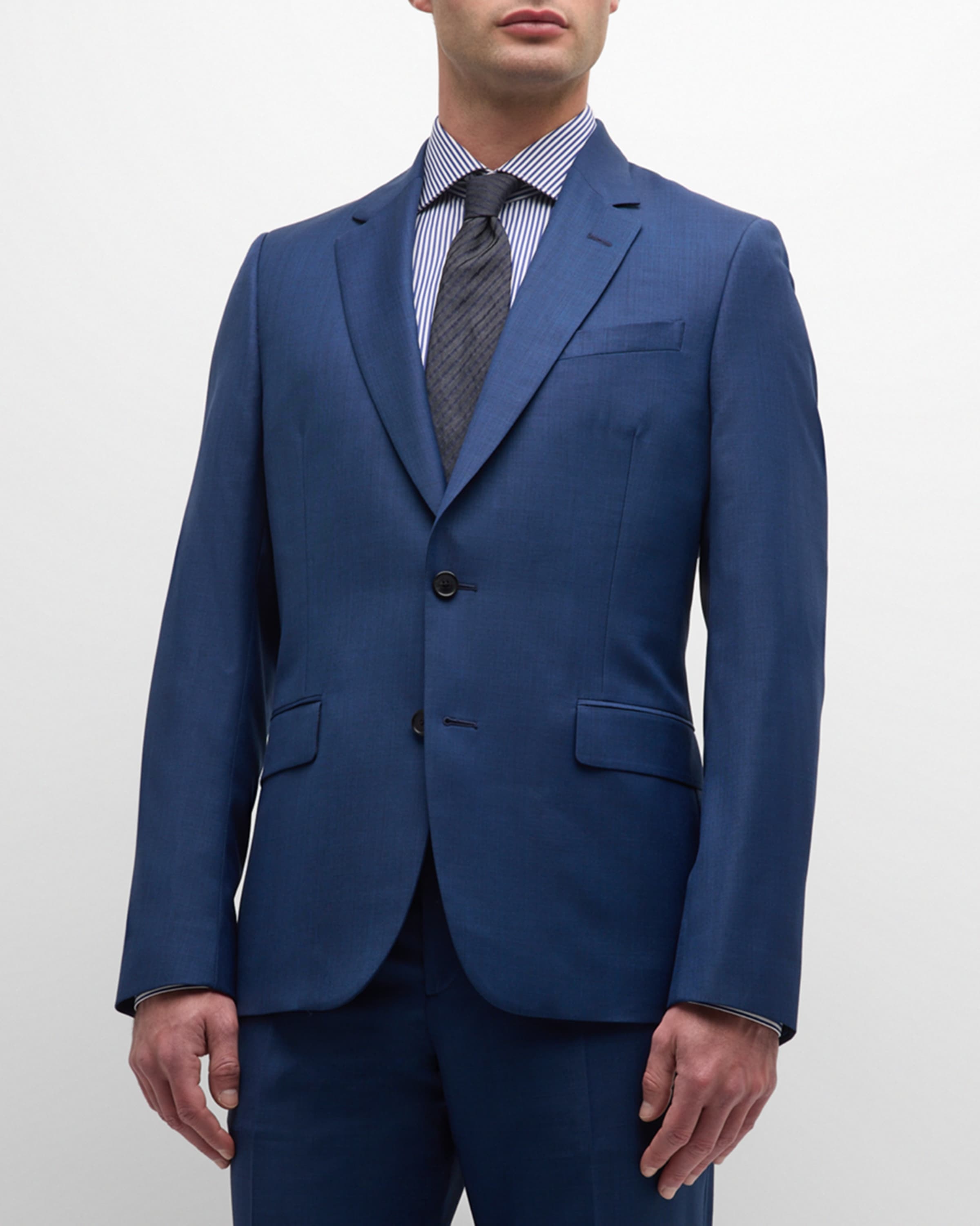 Men's Tailored Fit Wool Two-Button Suit - 1