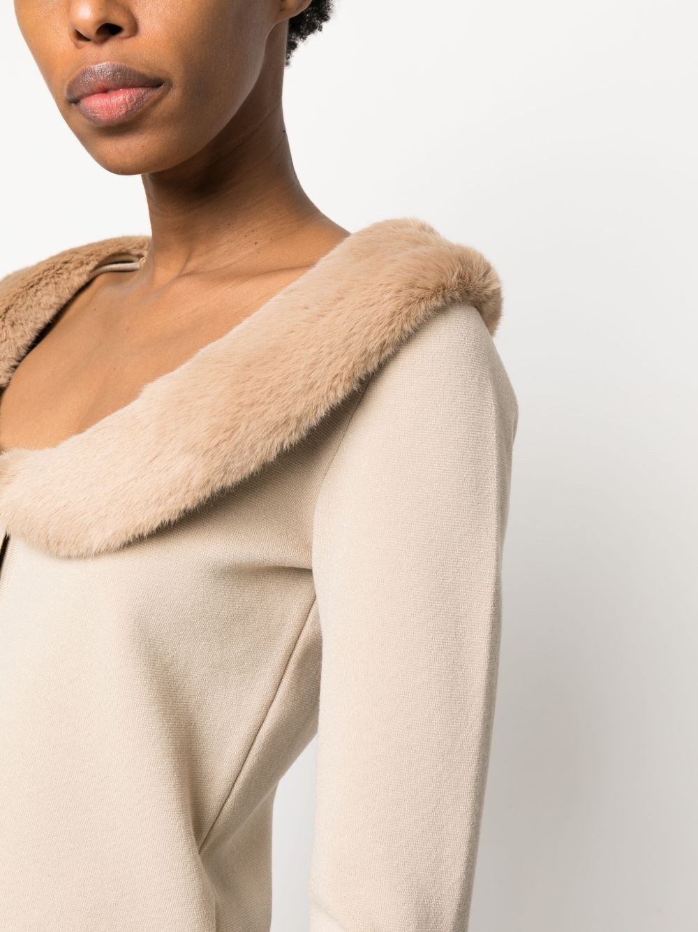 scoop-neck knitted cardigan - 5