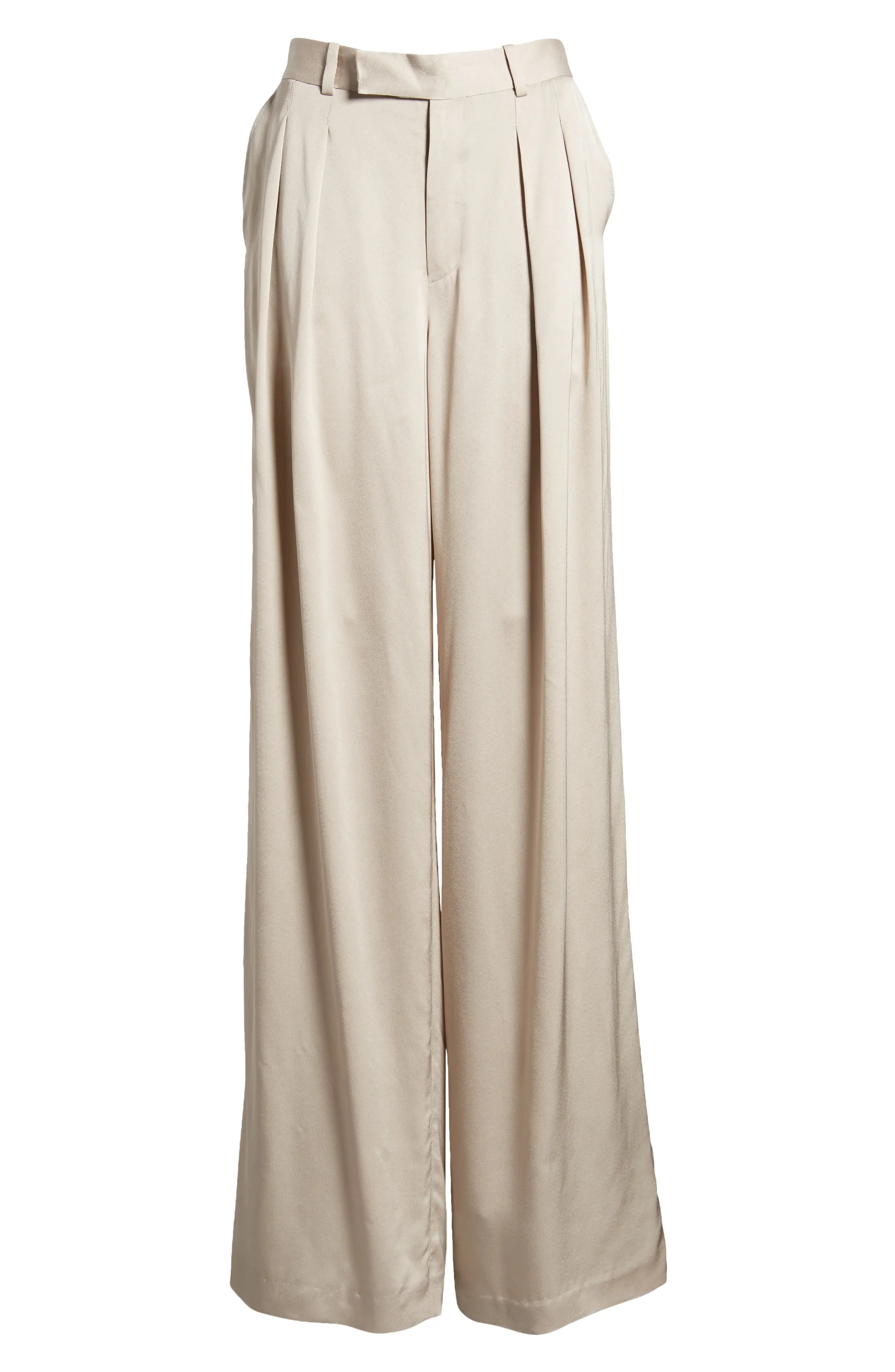 Pleated Wide Leg Trousers - 5