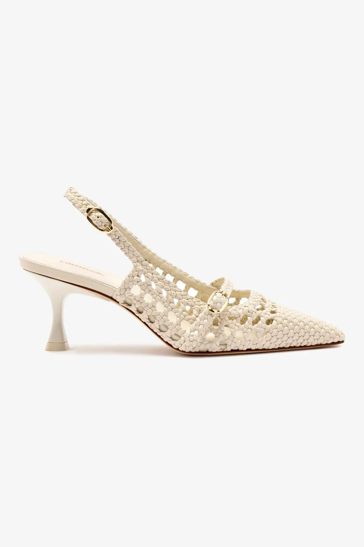 Ines Macrame Pump In Ivory Leather - 1