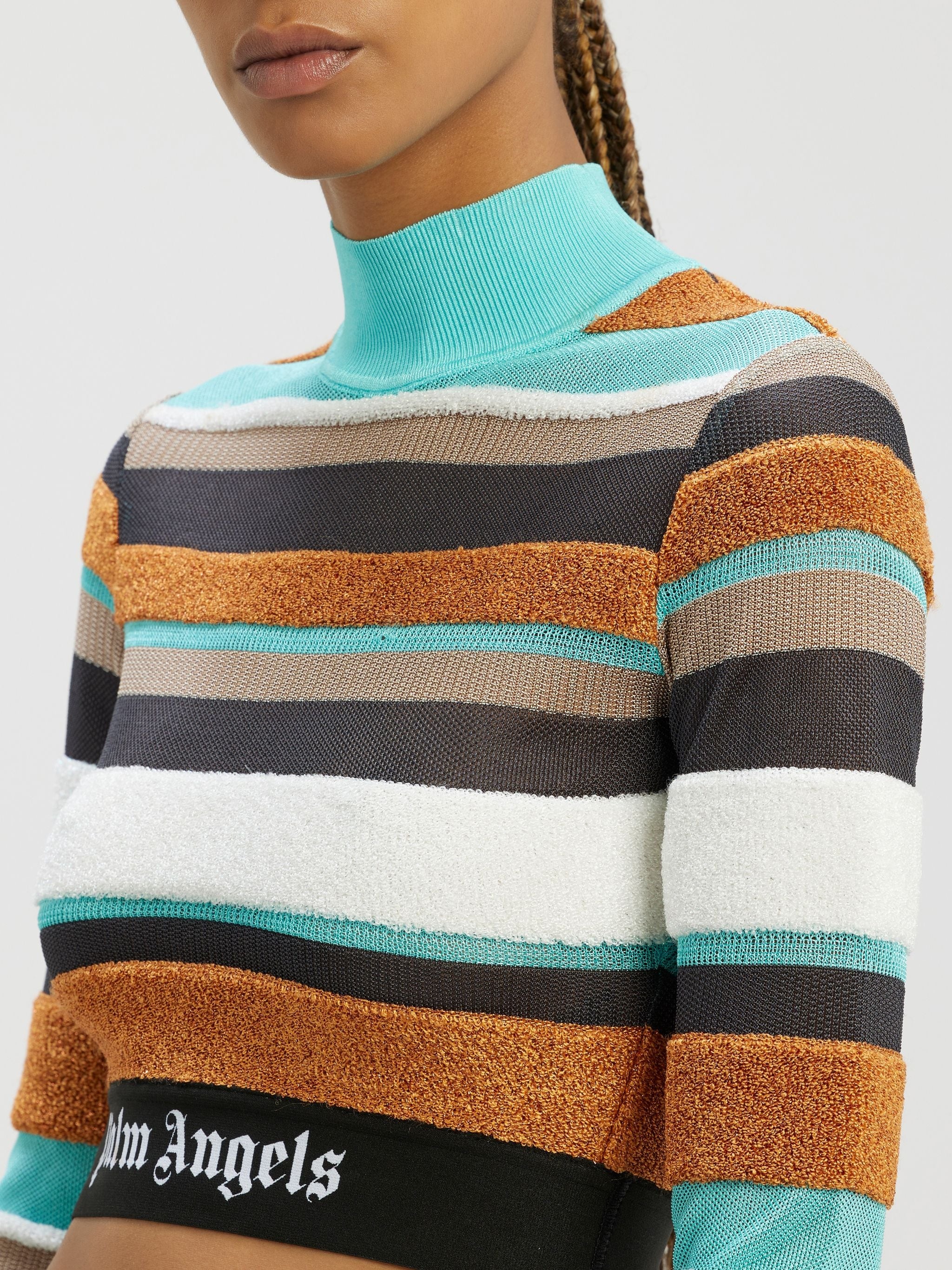 Lurex Stripes Knit Logo Top - 6