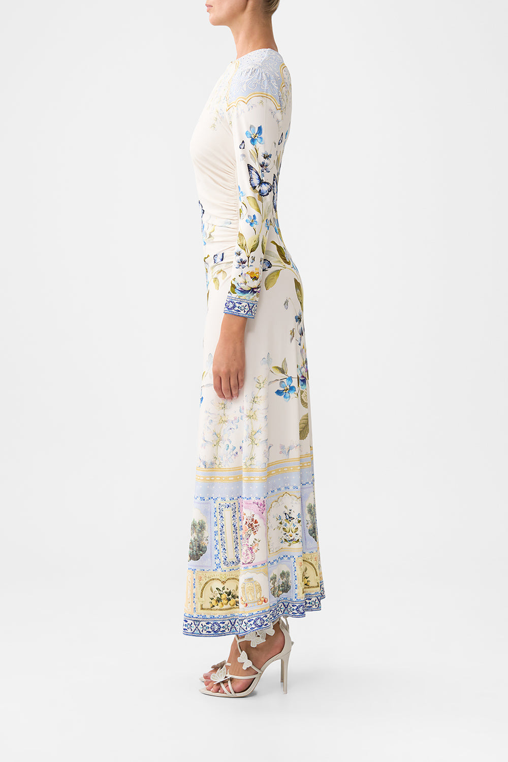 GATHERED JERSEY LONG DRESS - 4