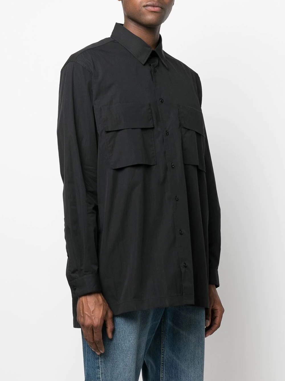 button-up patch pocket shirt - 3