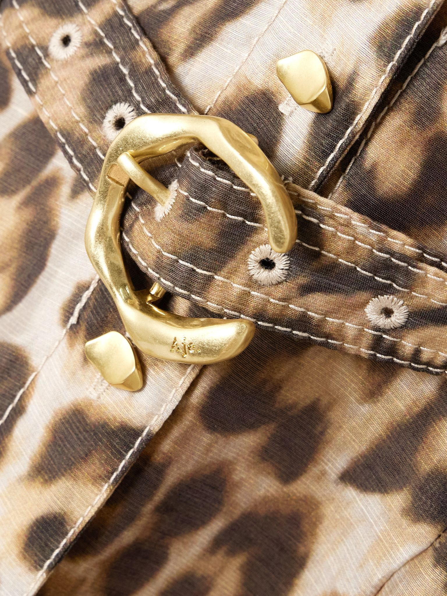 Isabella belted leopard-print TENCEL™ Lyocell-blend midi shirt dress Leopard print - 4