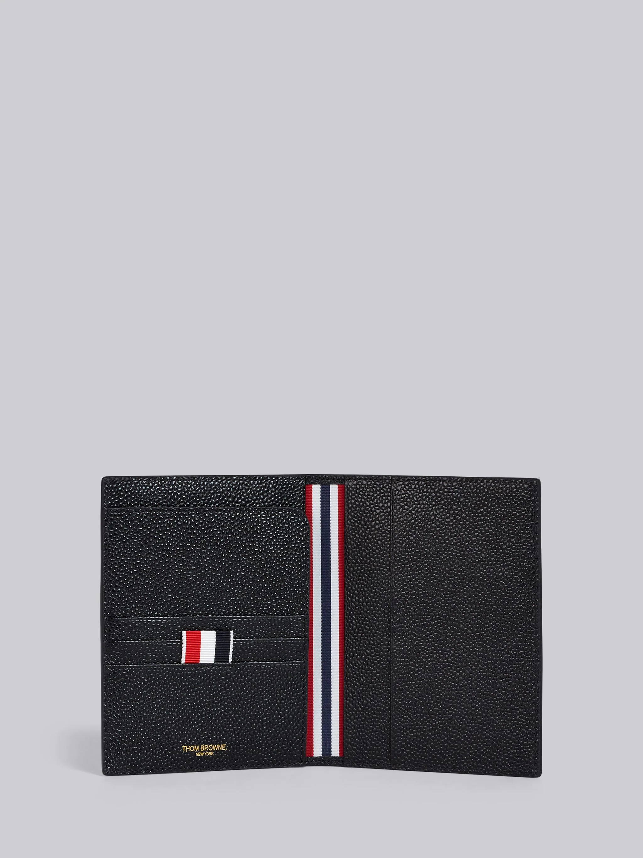 Diagonal Intarsia Stripe Passport Holder In Pebble Grain Leather - 3