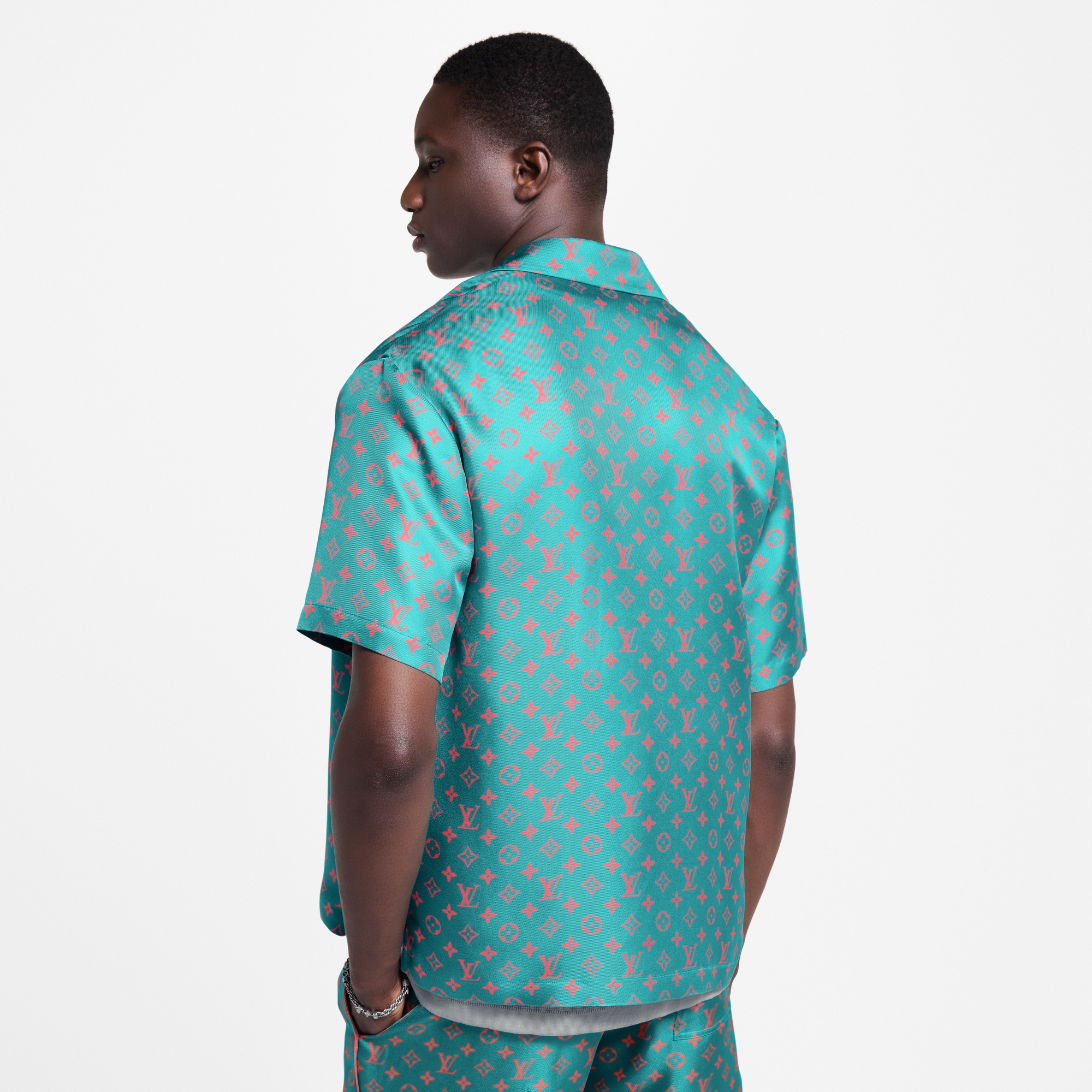 Monogram Short-Sleeved Silk Shirt - 5