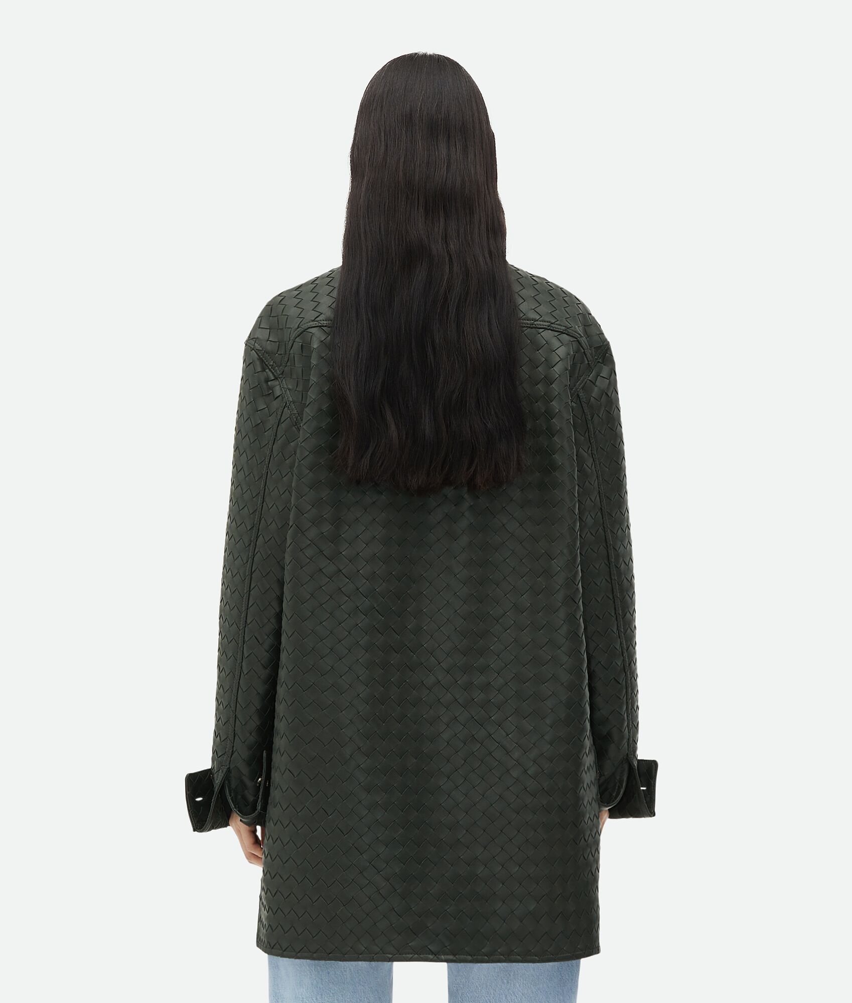 Intrecciato Oversized Leather Shirt - 3