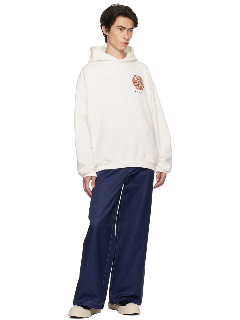 Marni White Graphic Hoodie outlook