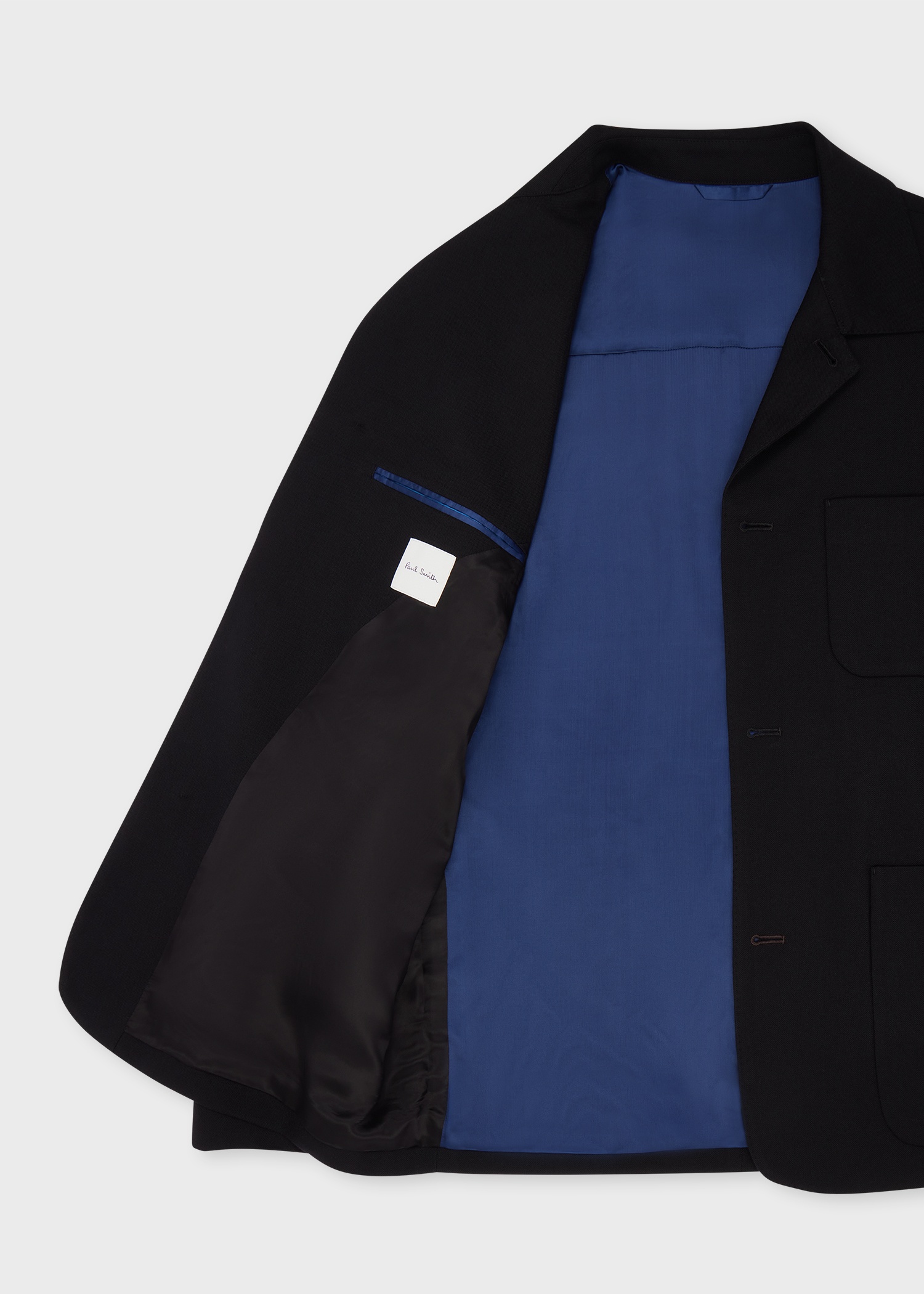 Black Two-Ply Hopsack Wool Work Jacket - 4