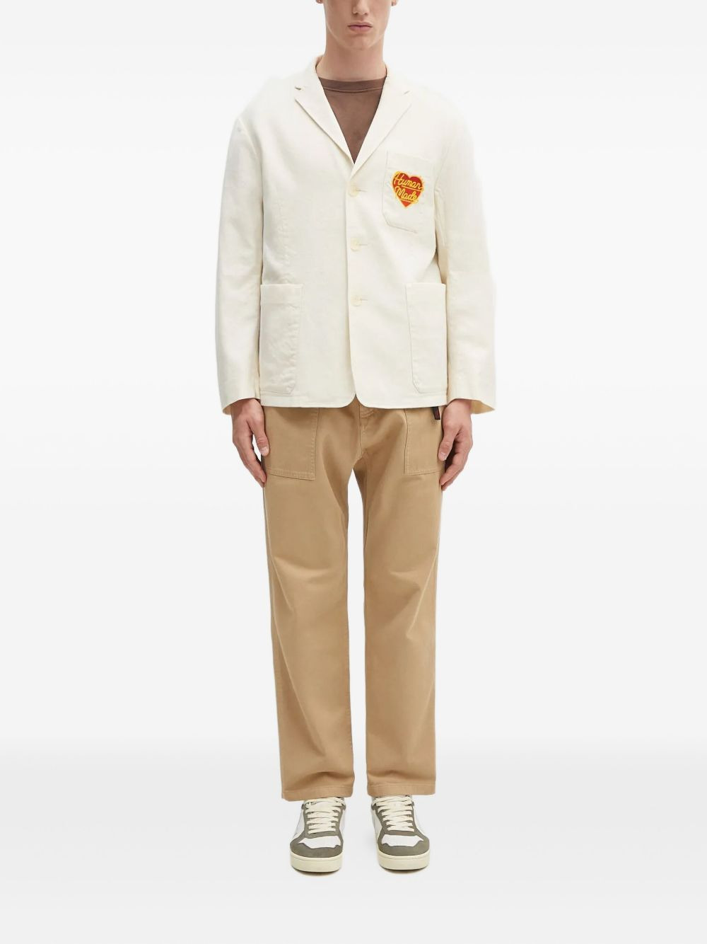 logo-embroidered blazer - 2