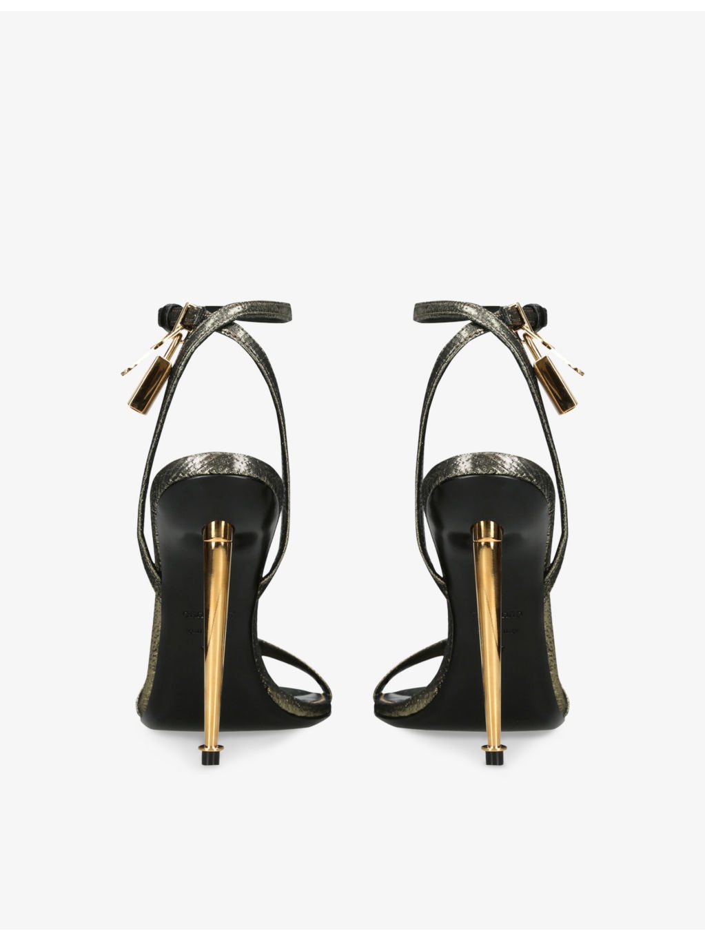 Padlock 105 Metallic-Leather Heeled Sandals - 4