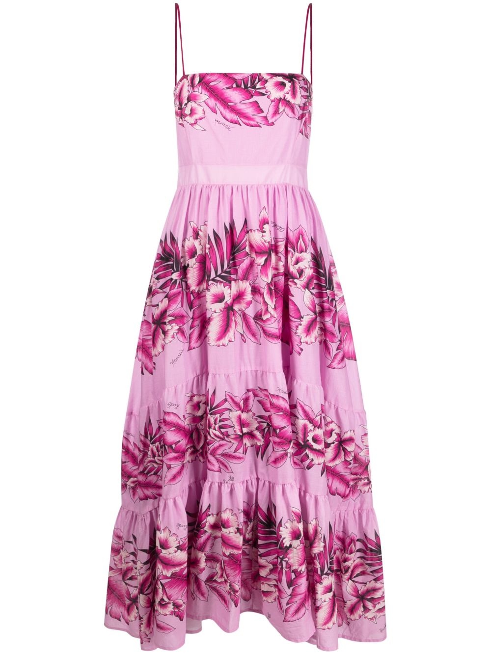 floral-print tiered maxi dress - 1