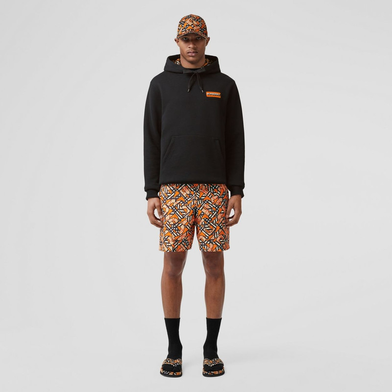 Burberry Logo Appliqué Cotton Hoodie outlook