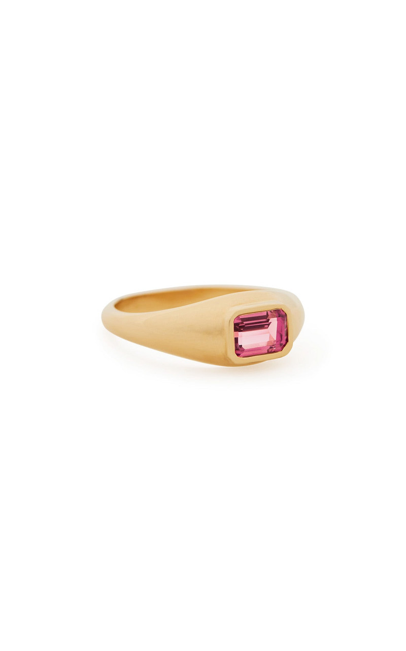 GABRIELA HEARST Small Ring in 18K Yellow Gold & Tourmaline Stone outlook