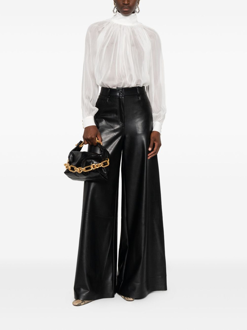 ELISABETTA FRANCHI high-neck gathered silk top outlook