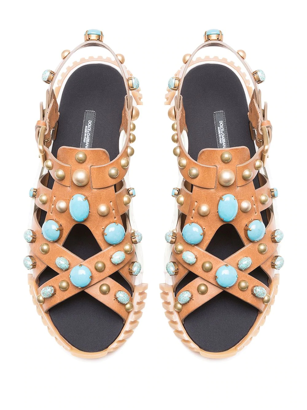 bead-embellished strappy sandals - 4