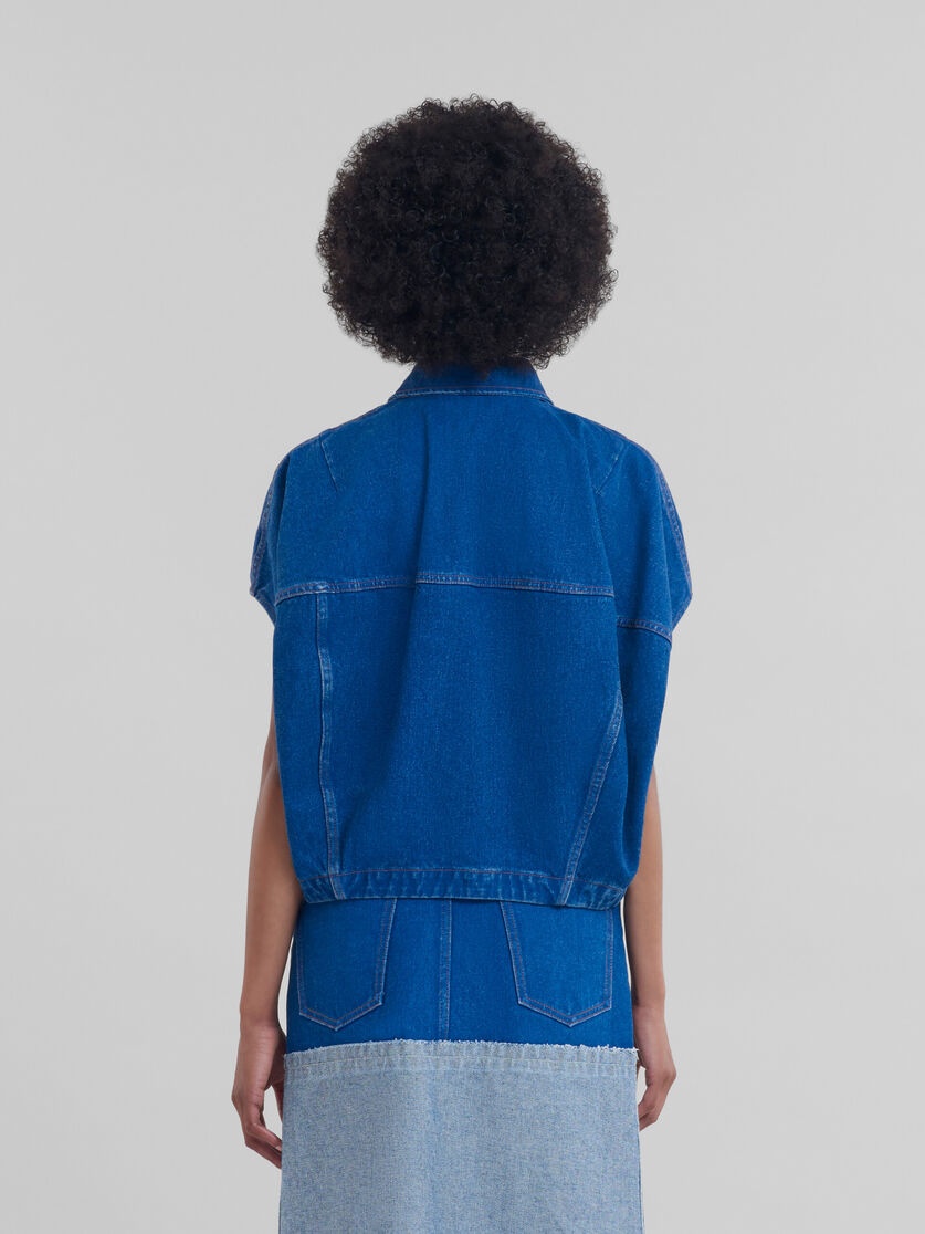 BLUE ORGANIC DENIM SHORT-SLEEVED JACKET WITH MARNI MENDING PATCH - 3