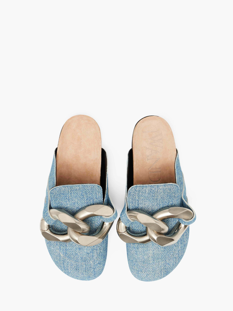 CHAIN LOAFER SUEDE MULES 4