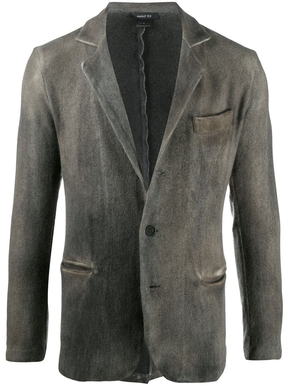 pigment-dyed single-breasted blazer - 1