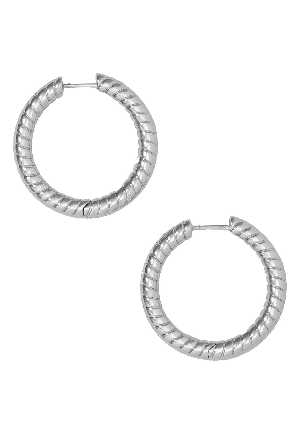 Madison Avenue Huggie Earrings - Rhodium - 1