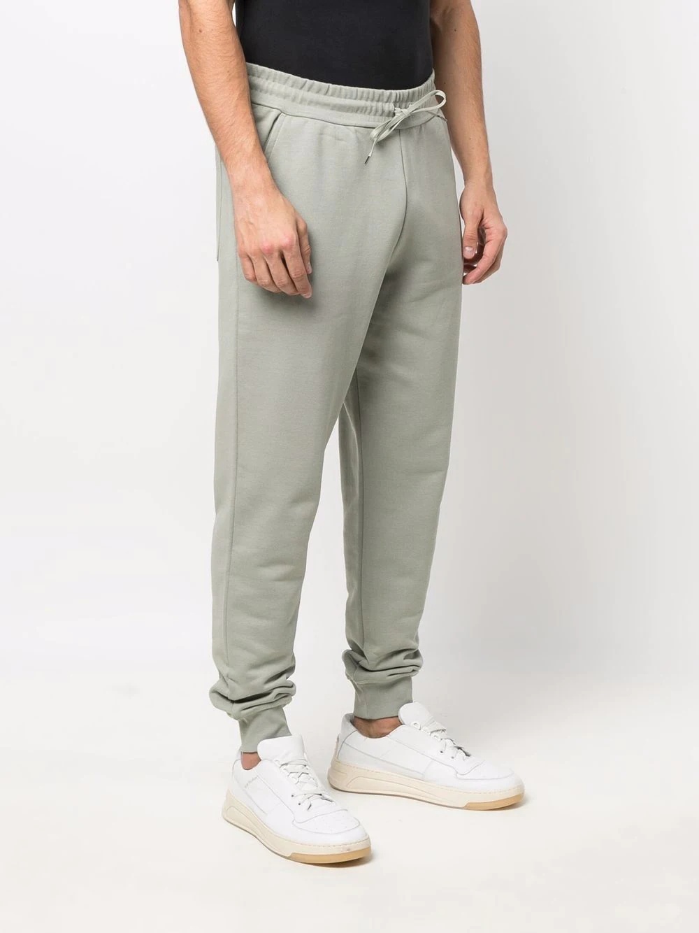 drawstring-waist cotton track trousers - 3