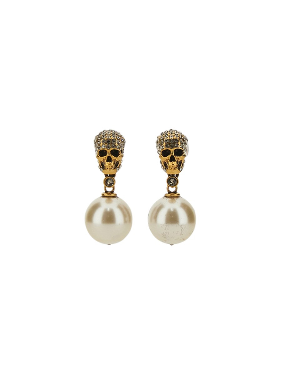 ORECCHINI SKULL CON PERLA - 1