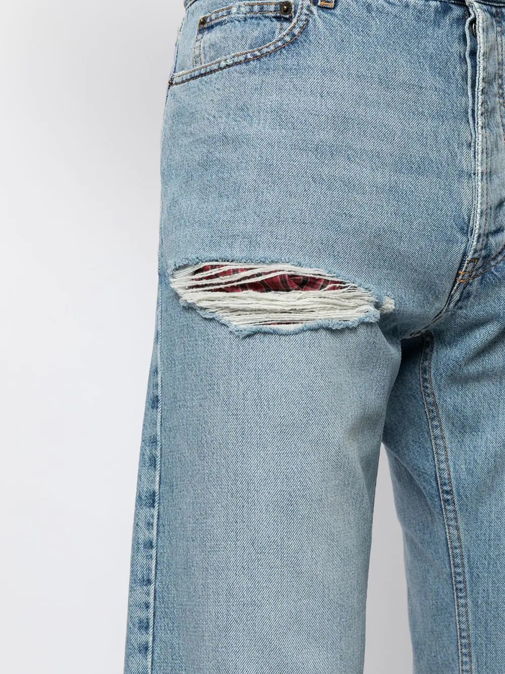 Destroyed Normal straight-leg denim jeans - 5