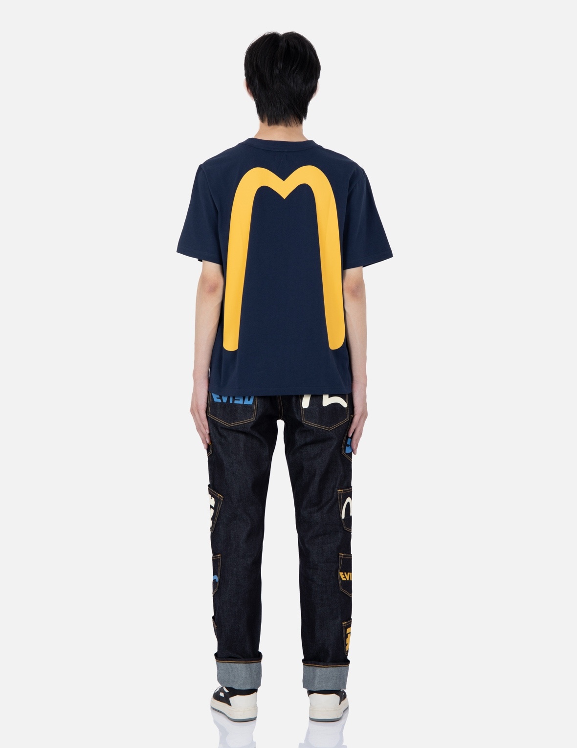 LOGO-PRINT MULTI-POCKETS REGULAR-FIT DENIM JEANS #2010 - 5