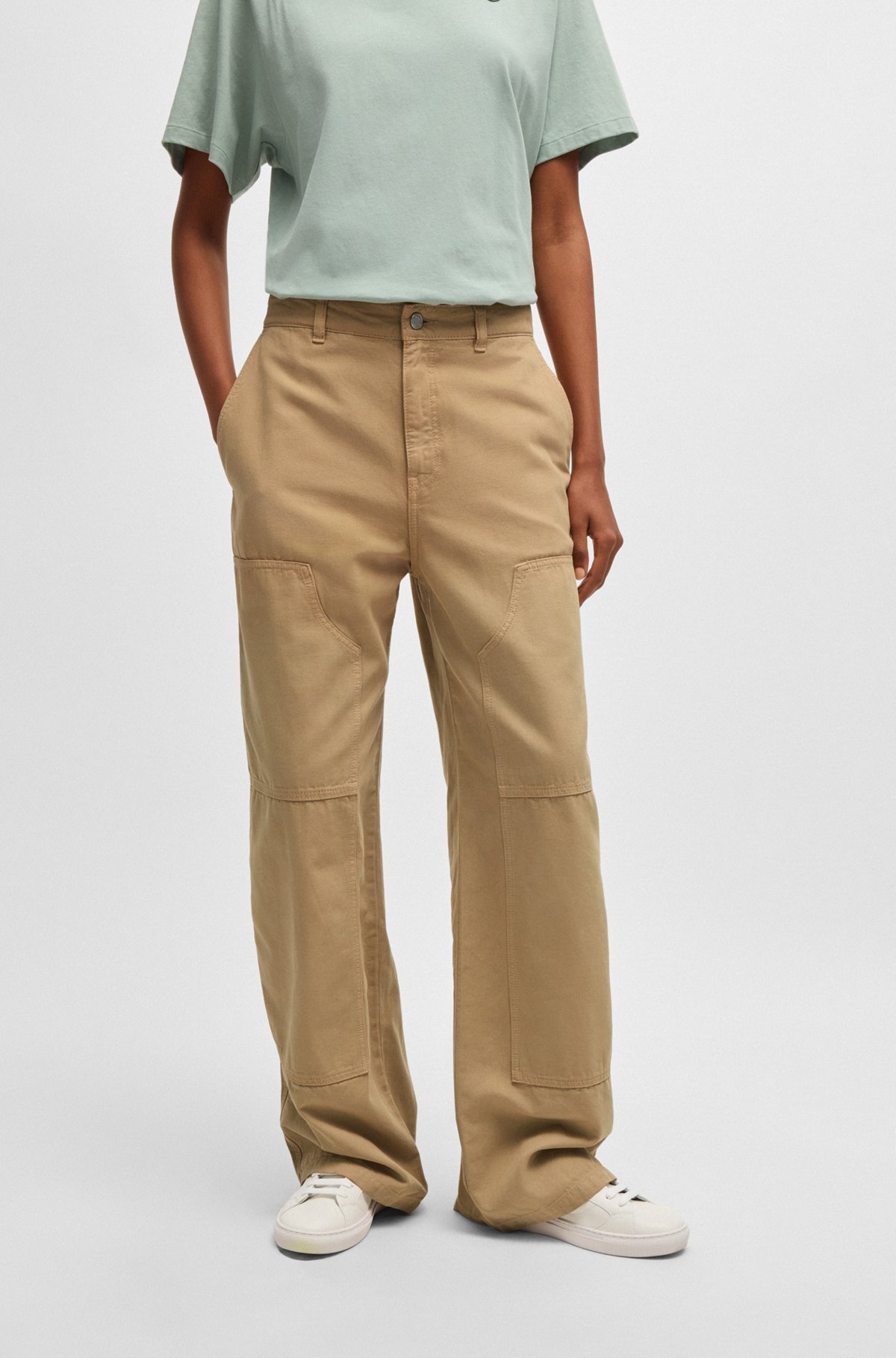 STRAIGHT-LEG CARPENTER TROUSERS IN COTTON CANVAS - 2