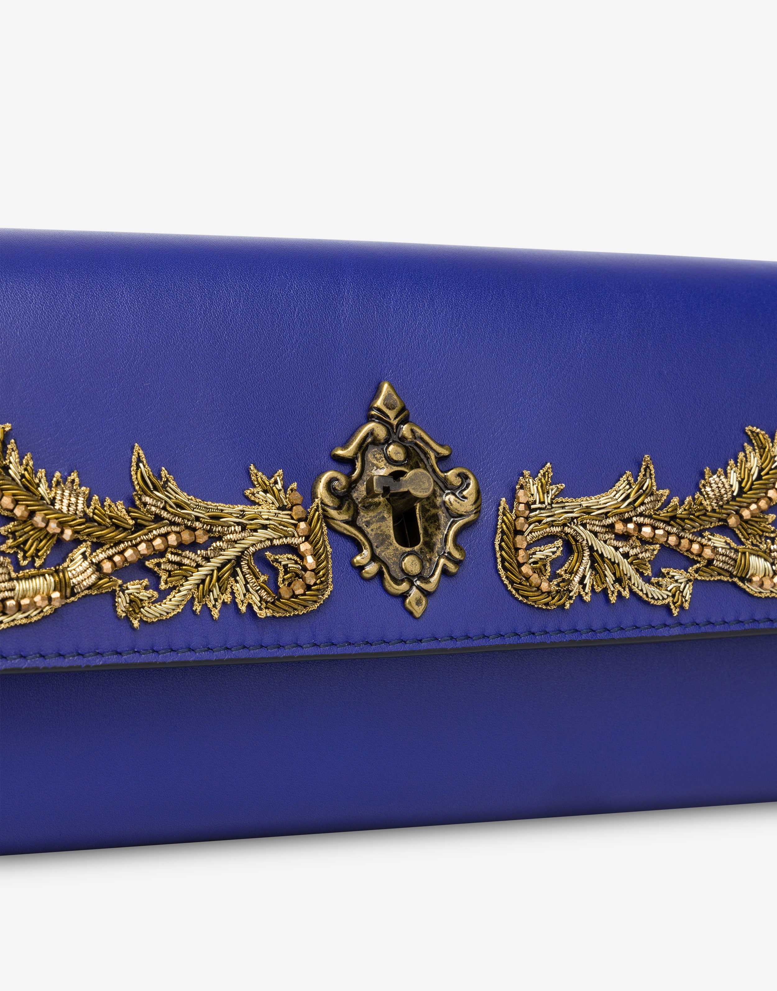 NAPPA LEATHER BAROQUE LOCK CLUTCH - 4