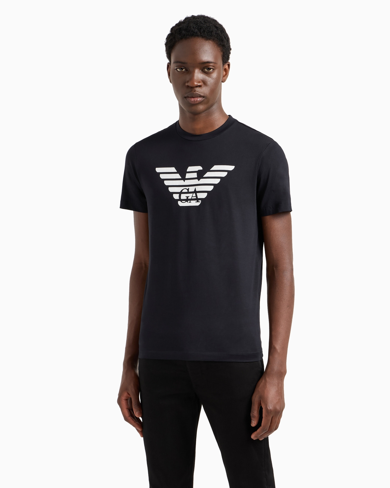 Pima-jersey T-shirt with logo print - 4