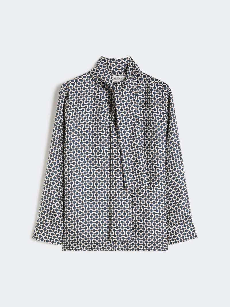 VITTORIA Printed silk shirt - MIDNIGHTBLUE 1