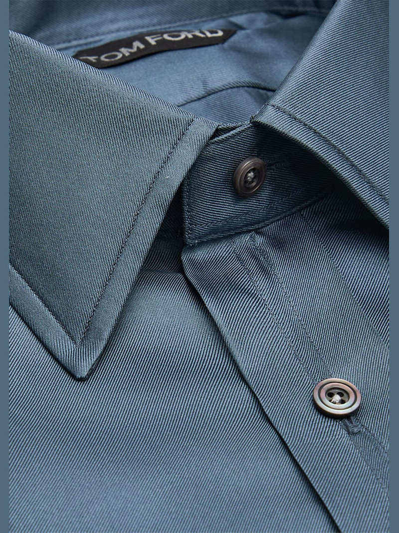 TOM FORD Men's Silk Twill Slim-Fit Dress Shirt outlook