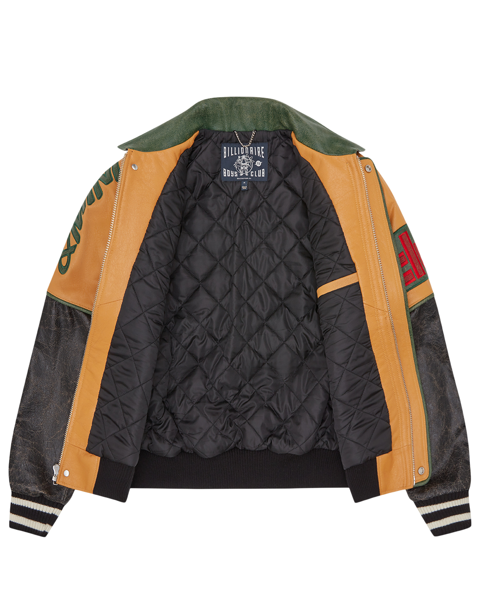 CLUB CRACKED LEATHER VARSITY JACKET - 5