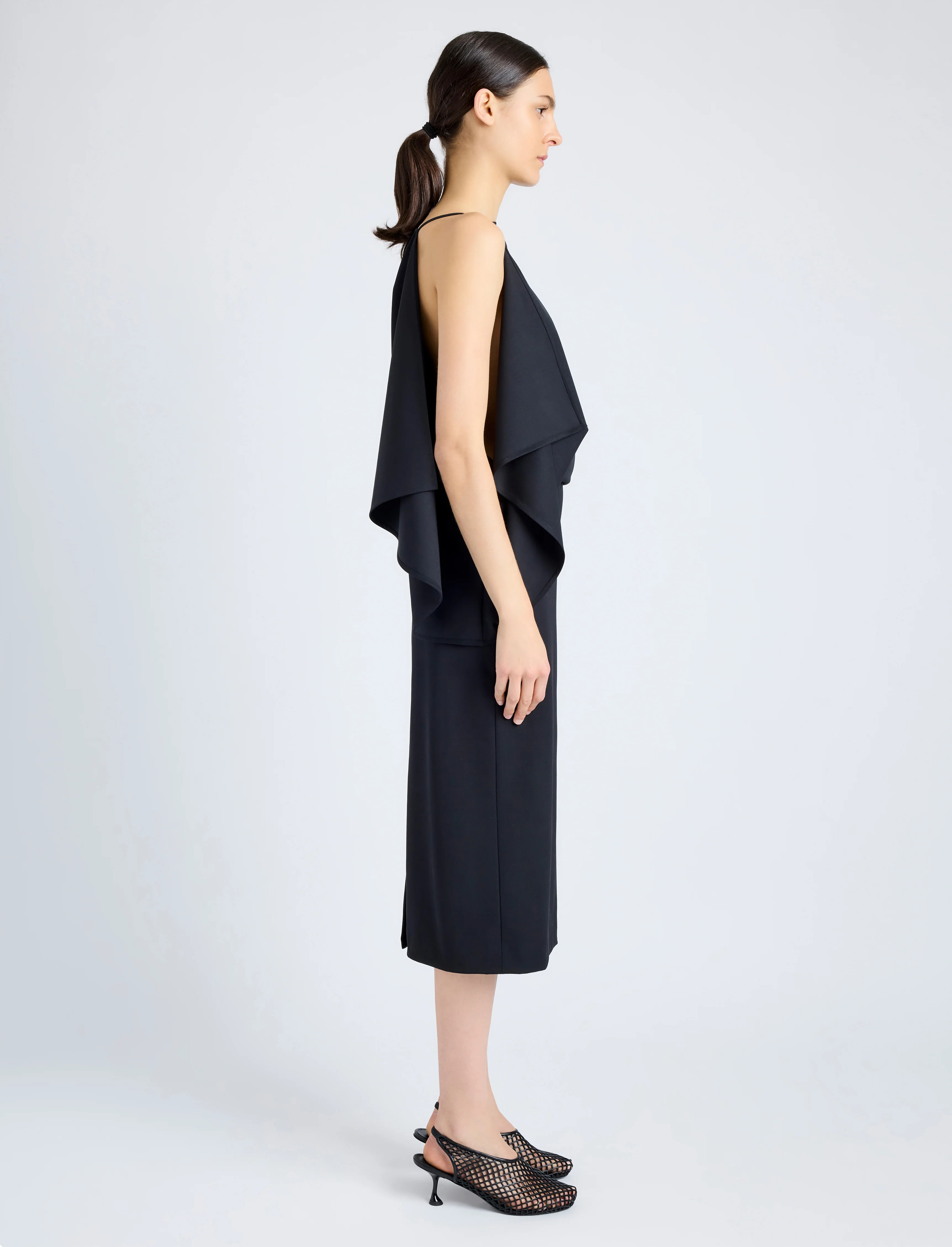 Elena Dress in Wool Gabardine Suiting - 3