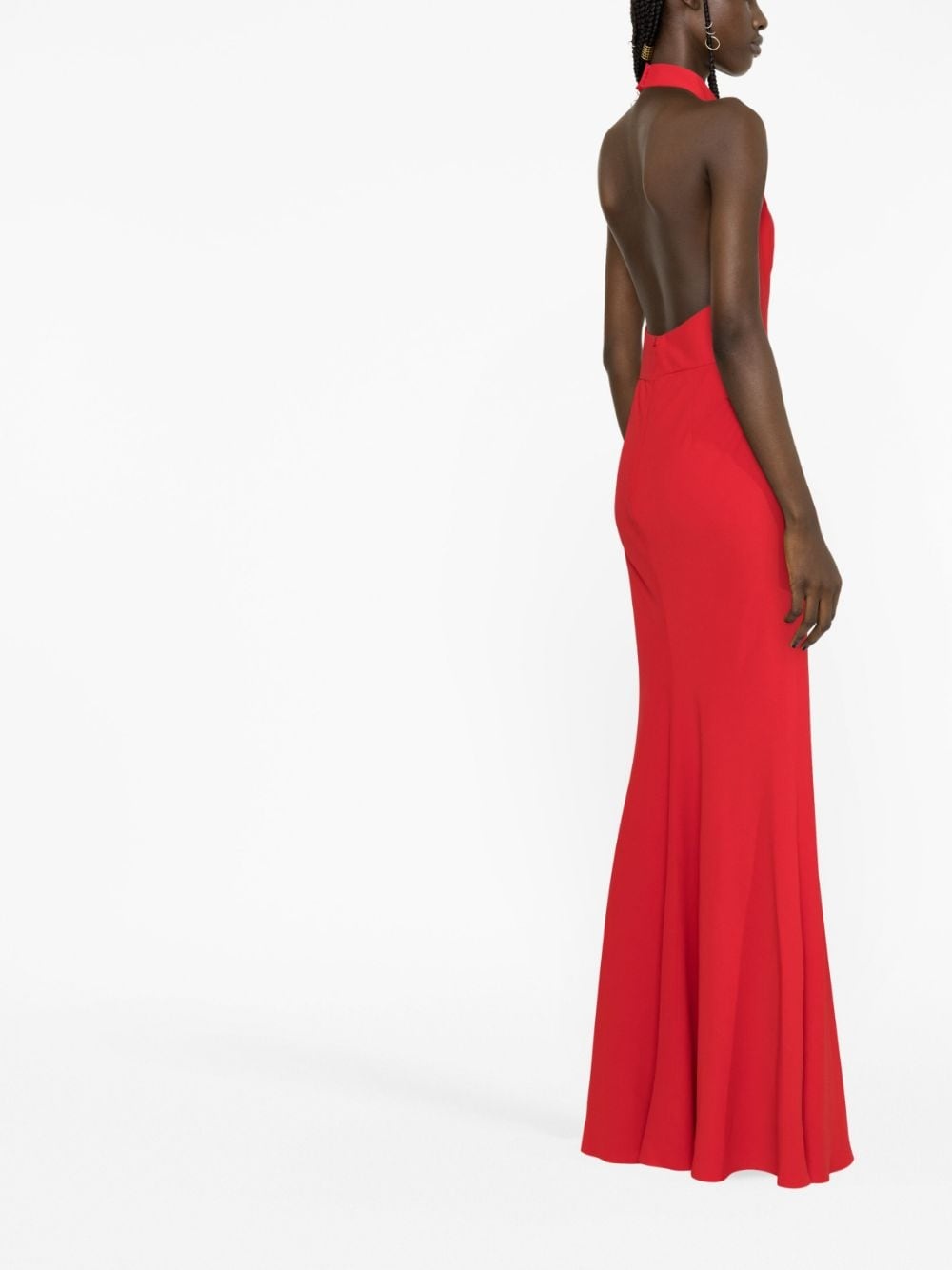 halterneck open-back maxi dress - 7