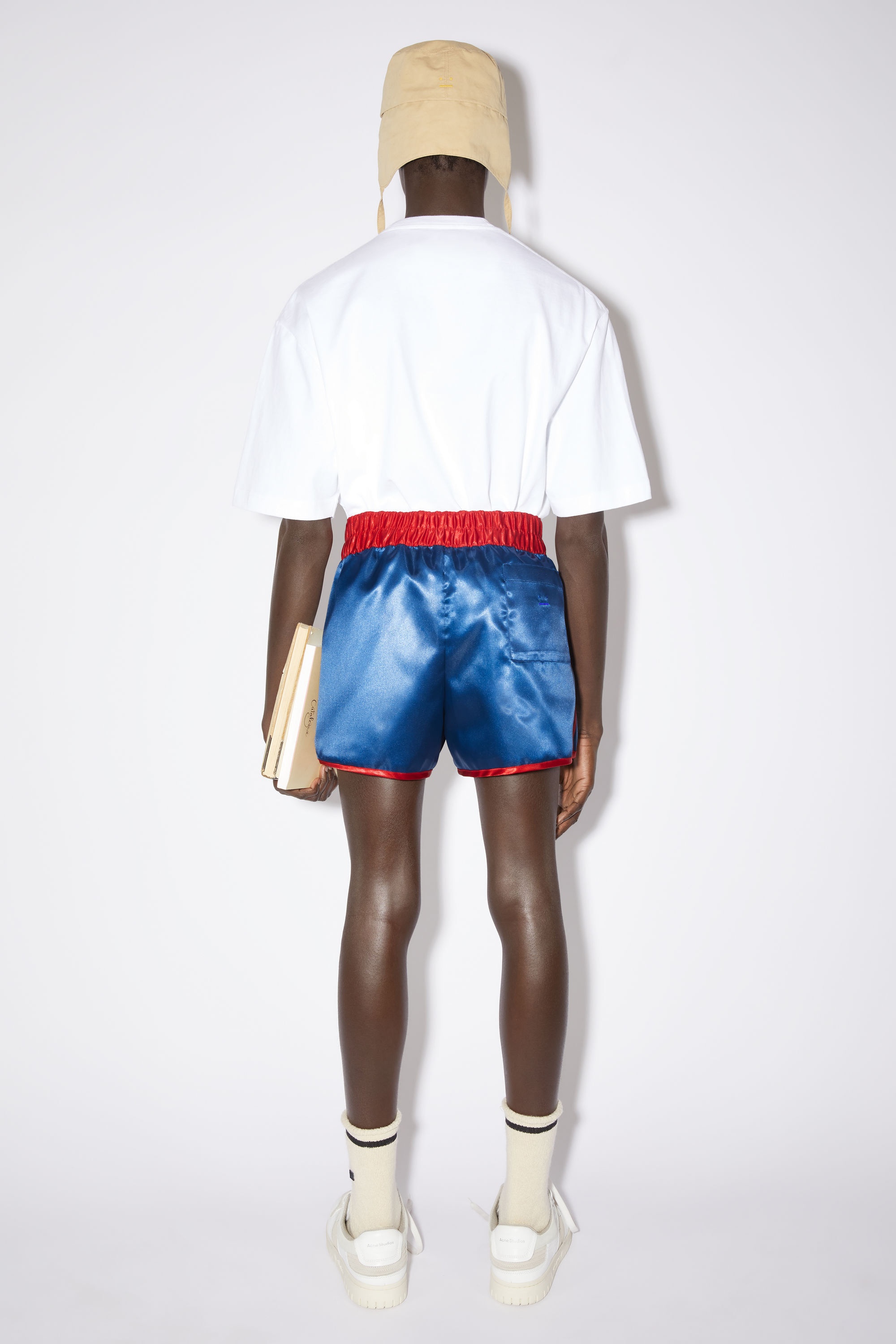Face patch woven shorts - Indigo blue - 3