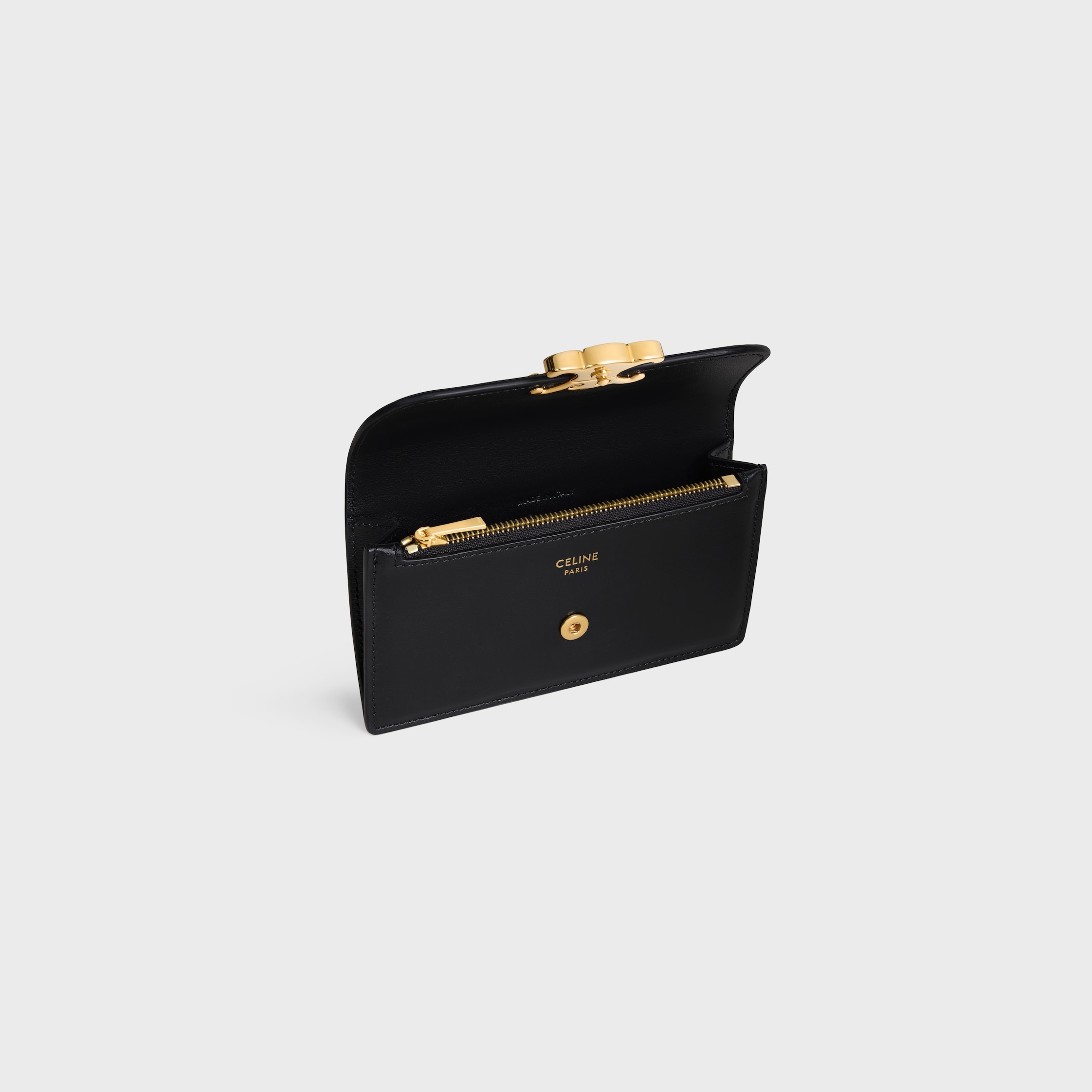 LONG CARD HOLDER WITH FLAP TRIOMPHE  IN Shiny calfskin - 4