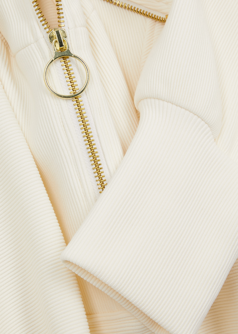 Vine ribbed stretch-cotton half-zip sweatshirt - 5