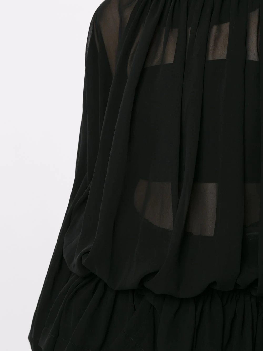 draped semi-sheer blouse - 5