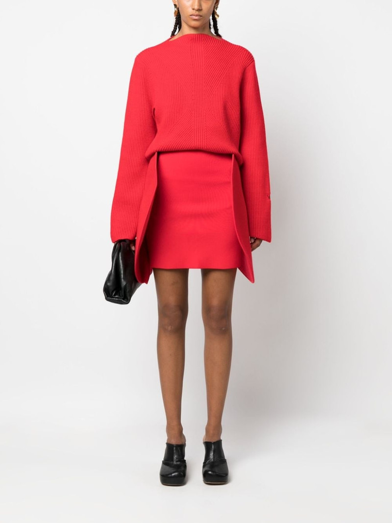 Victoria Beckham circular 3D-detailing ribbed miniskirt outlook