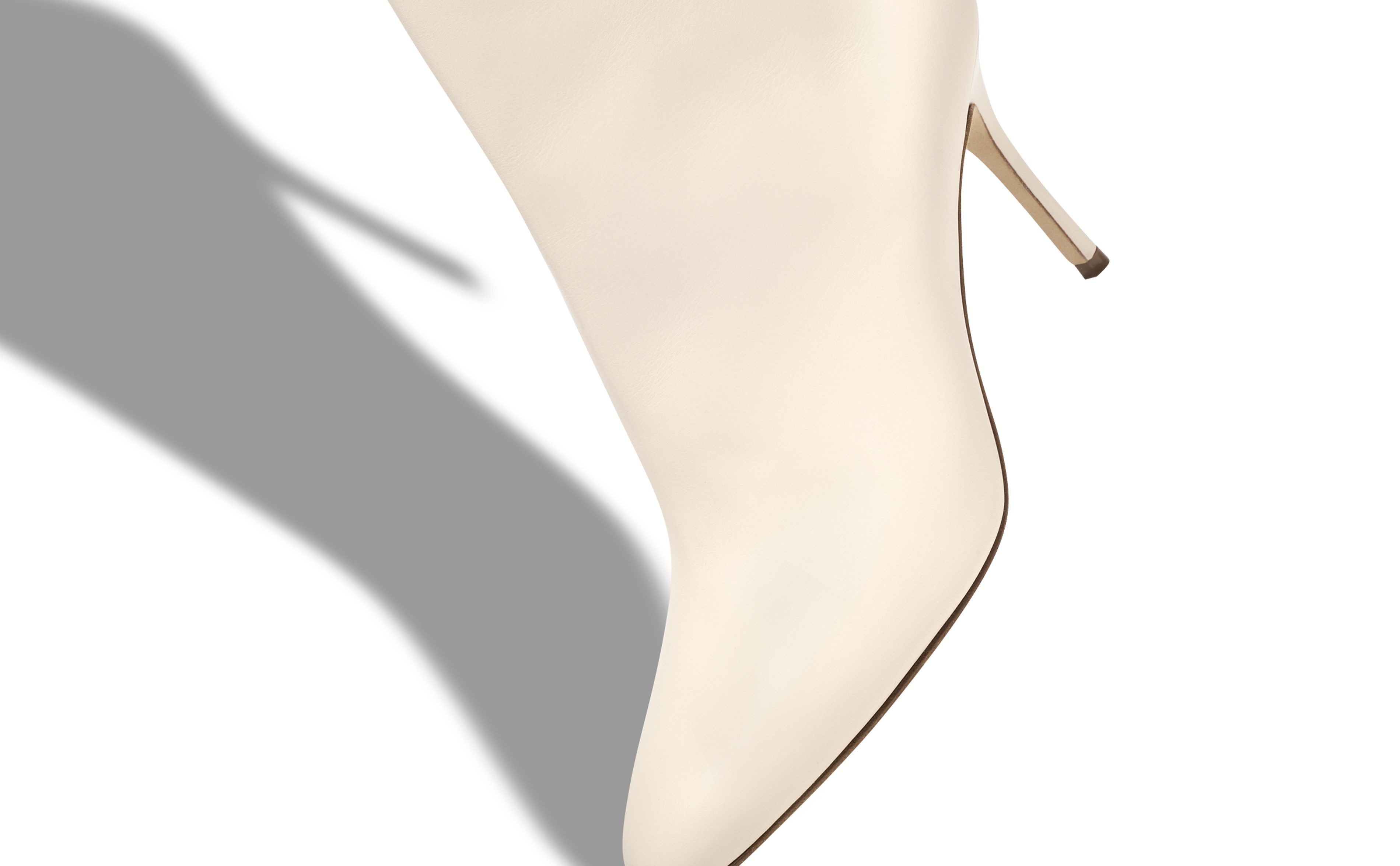 Cream Calf Leather Ankle Boot - 4