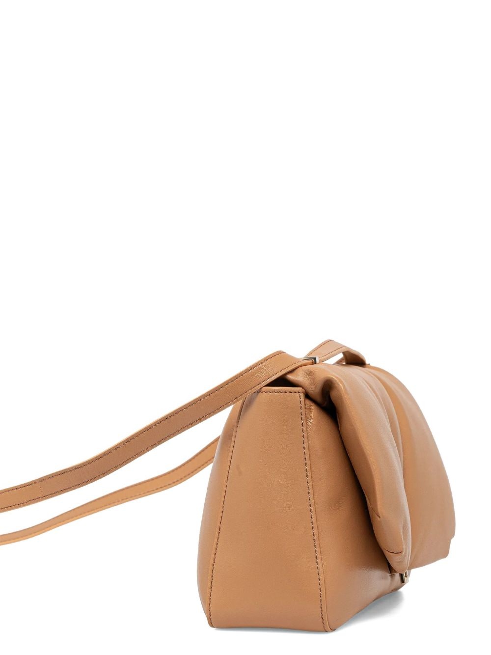 puffed leather satchel bag - 3