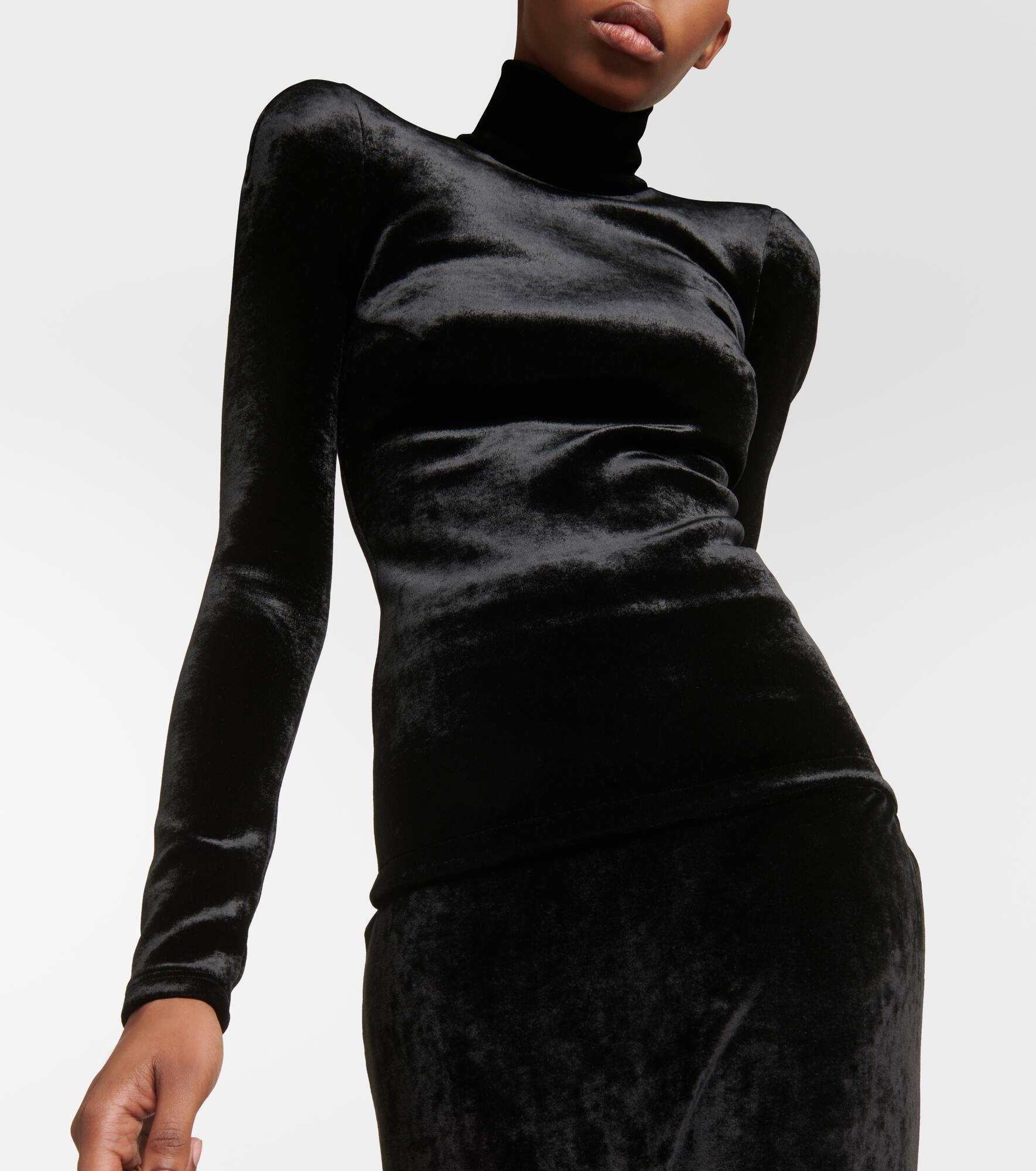 Velvet turtleneck top - 5