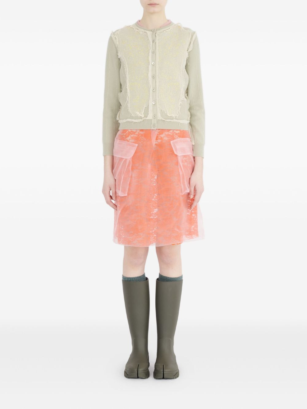 frayed cardigan - 2