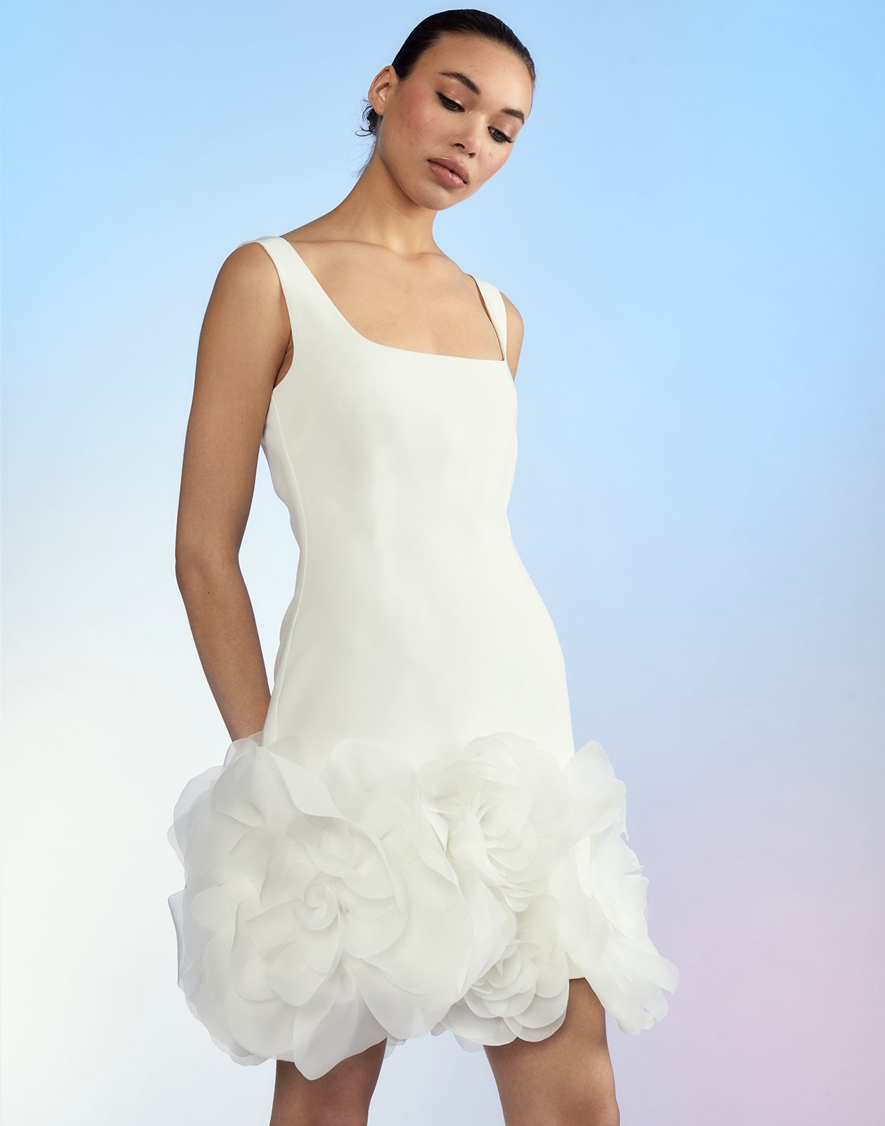 Kourtney Organza Flower Hem Dress - 2