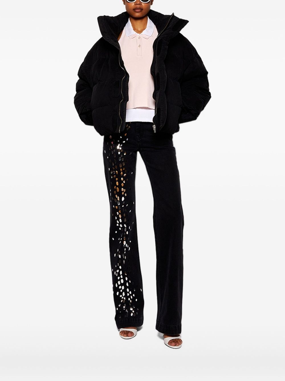 cropped puffer jacket - 3