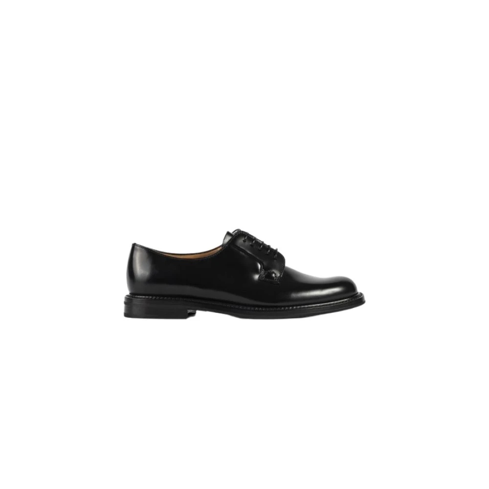 BLACK LEATHER SHANNON DERBIES - 1