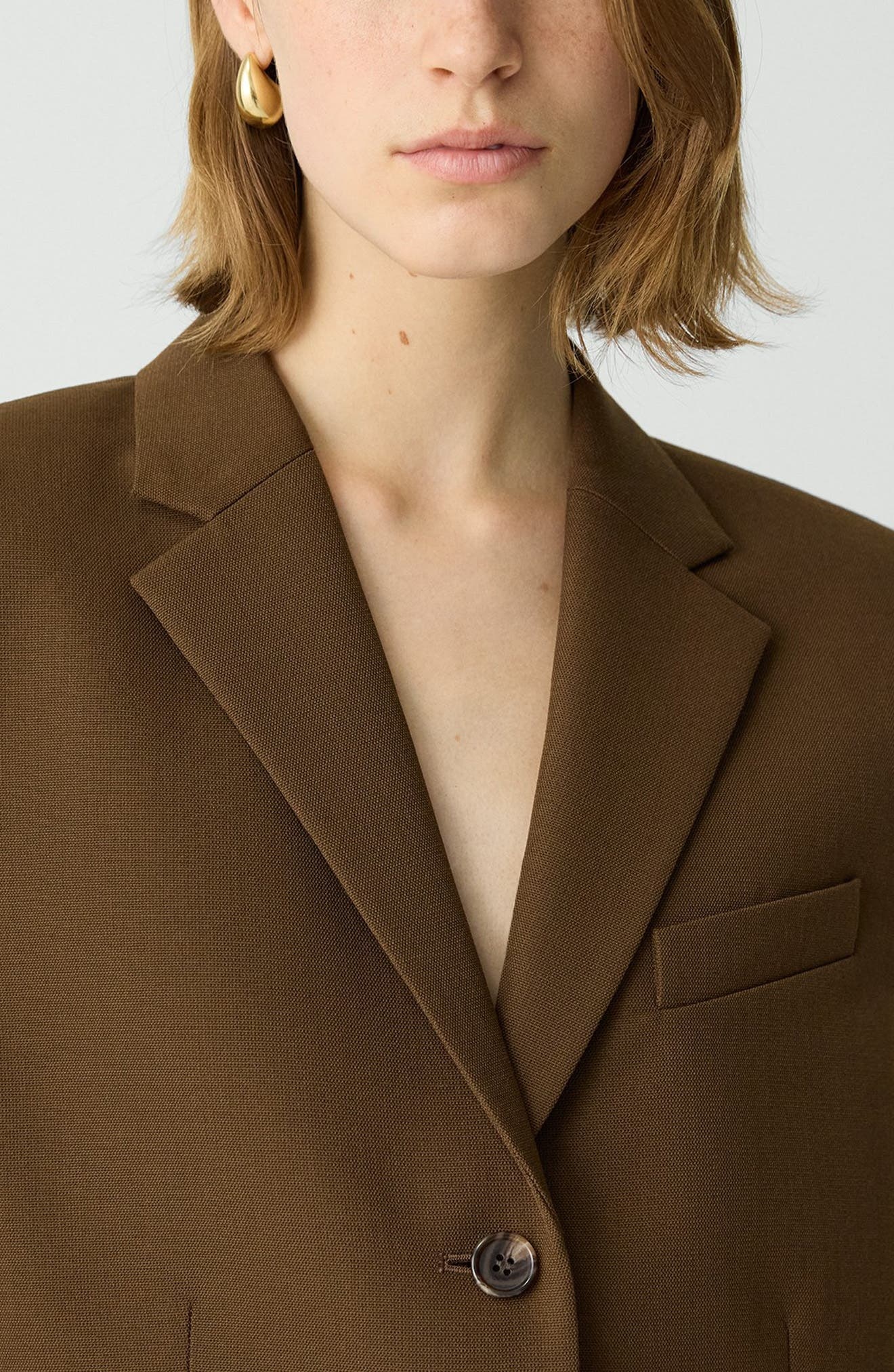 Theory Boxy Wool Blend Vest in Clove at Nordstrom - 4